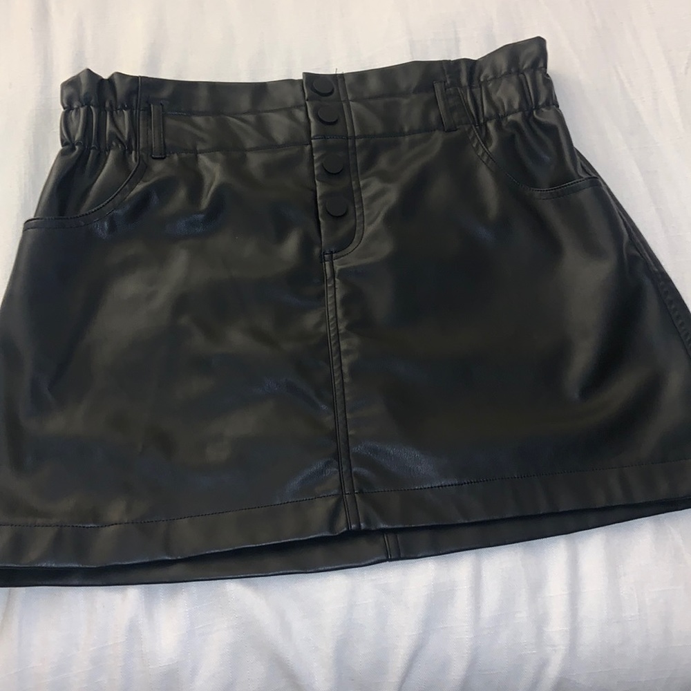 Faux Leather Mini Skirt